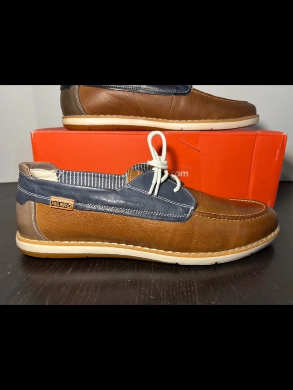 Pikolinos Jucar M4E-1035BFC1 Boat Shoes Brandy Leather Mens EU 43/US 9-9.5